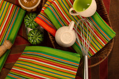 Colorful Salsa Kitchen Towels, Cotton Striped Dish Towels for Cooking and Cleaning