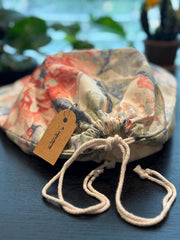 Beeswax Coated Linen Bread Bag for Sourdough, Reusable Food Storage Bag for Homemade Loaves and Artisan Bread